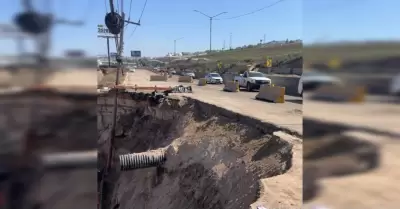 Socav�n ubicado en la carretera libre Tijuana-Rosarito