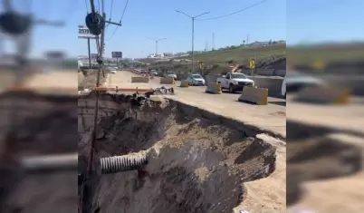 Socav�n ubicado en la carretera libre Tijuana-Rosarito