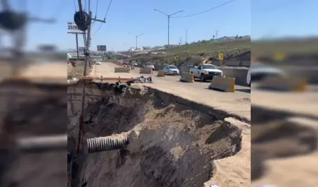 Socav�n ubicado en la carretera libre Tijuana-Rosarito