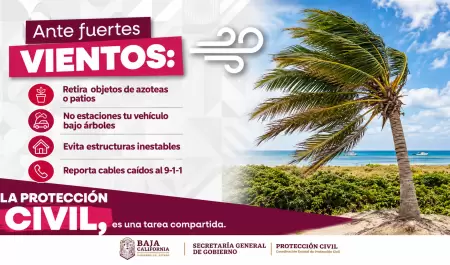 Protecci�n Civil advierte por vientos de Santa Ana.