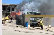 Incendio consume "traila" y se propaga a dos viviendas en la ampliaci�n Benito Ju�rez