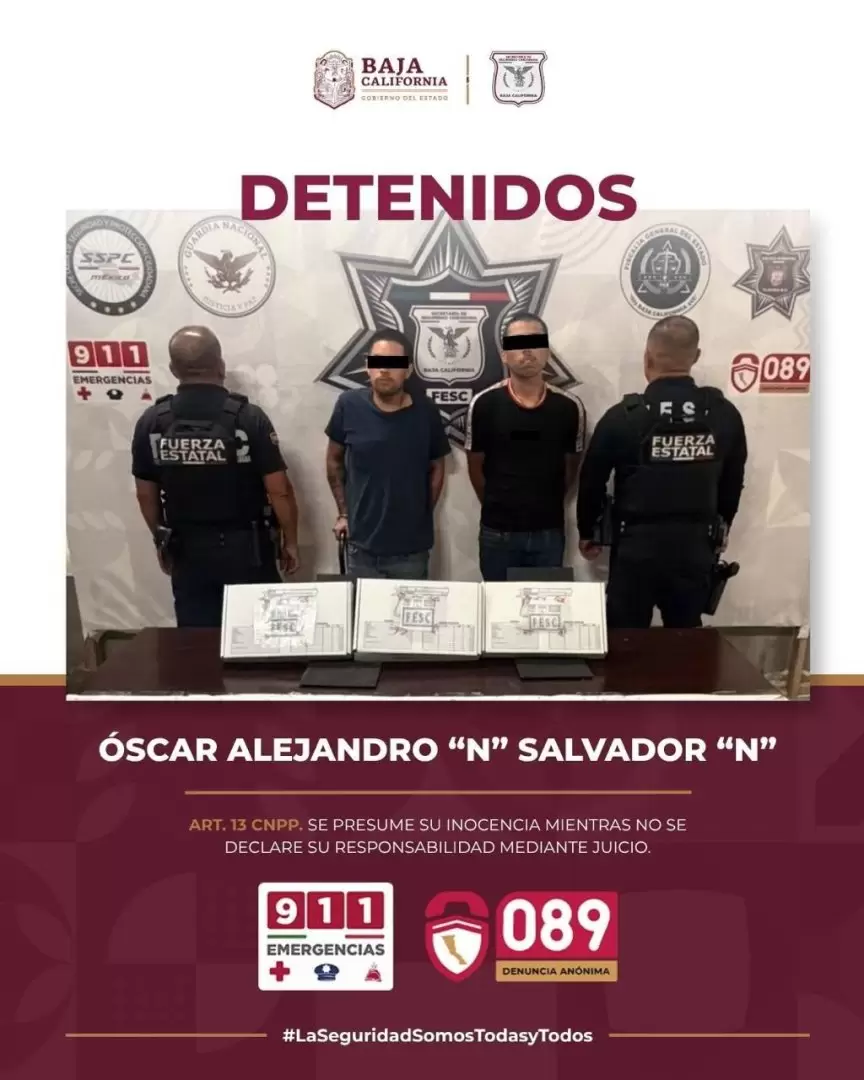 Detienen en Tijuana a dos presuntos "halcones" con arma y dron