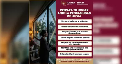 Medidas preventivas para los hogares ante la posible llegada de lluvias a la reg