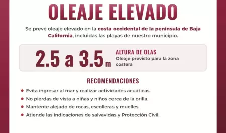 Alertan por oleaje de hasta 3.5 metros en costas de Rosarito