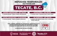 Activa Rom�n Cota refugios temporales en Tecate para proteger a las familias ante las lluvias