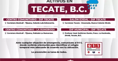 Activa Rom�n Cota refugios temporales en Tecate para proteger a las familias ant