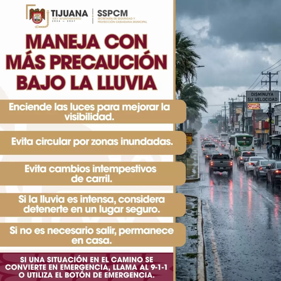 SSPCM pide extremar precauciones al conducir por lluvias asociadas a la tormenta Rachel