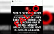 Desmiente Gobierno de Ensenada falsa alerta sobre represa en El Zorrillo