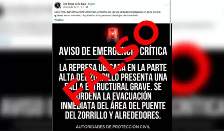 Falsa alerta sobre represa en El Zorrillo
