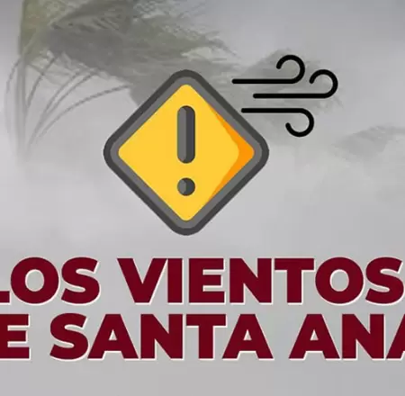 Pron�stico de vientos por condici�n Santa Ana