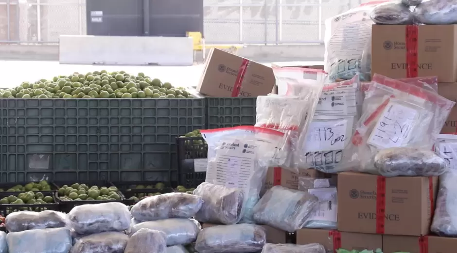 Decomisan 724 kilos de metanfetamina ocultos entre tomatillos y jalape�os en la garita de Otay Mesa