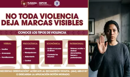 Exhorta SSPCM Tijuana a mujeres a identificar los tipos de violencia y solicitar