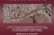 Anuncian cierre temporal del bulevar Luis Donaldo Colosio en Tecate para el jueves 22 de octubre