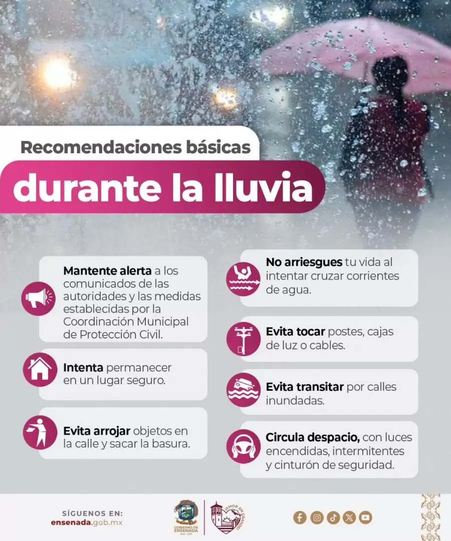 Prevén lluvias ligeras en Ensenada para este jueves