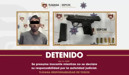 Detiene SSPCM a hombre por presunta portaci�n ilegal de arma de fuego