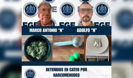 Capturan a dos hombres durante cateo por presunto narcomenudeo