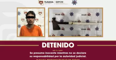 Detienen a hombre por allanamiento, violencia familiar y amenazas con un hacha