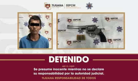 Detiene Polic�a Municipal a hombre en posesi�n de un arma tipo rev�lver