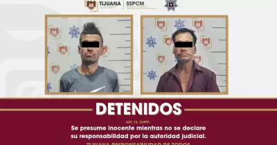 Caen dos hombres en Tijuana por presunto robo de cableado y da�os a transporte p