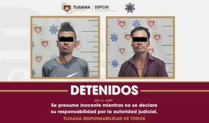 Caen dos hombres en Tijuana por presunto robo de cableado y da�os a transporte p