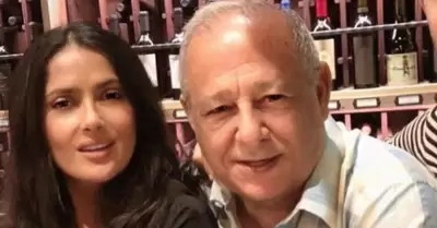 Salma Hayek y su padre